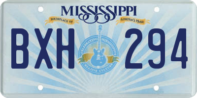 MS license plate BXH294
