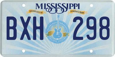 MS license plate BXH298