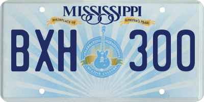 MS license plate BXH300