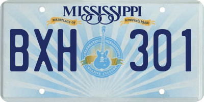 MS license plate BXH301