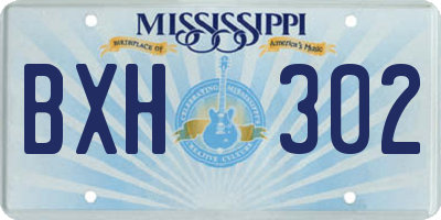 MS license plate BXH302