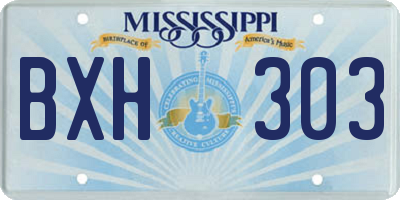 MS license plate BXH303