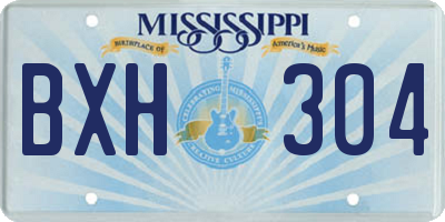 MS license plate BXH304