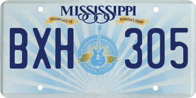 MS license plate BXH305