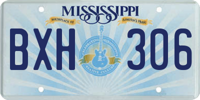MS license plate BXH306