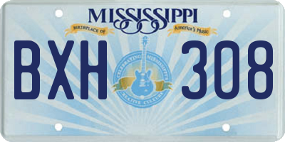 MS license plate BXH308