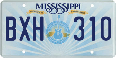 MS license plate BXH310