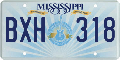 MS license plate BXH318