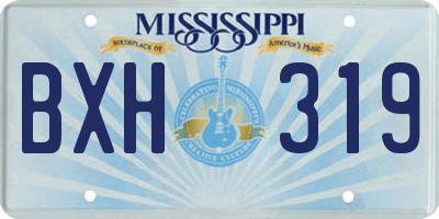 MS license plate BXH319