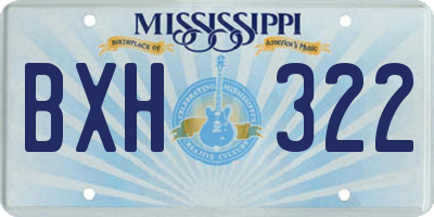 MS license plate BXH322