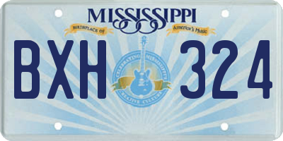 MS license plate BXH324