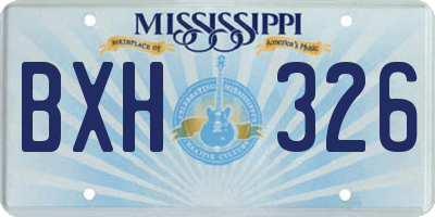 MS license plate BXH326