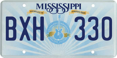 MS license plate BXH330