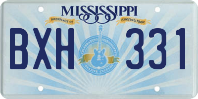 MS license plate BXH331