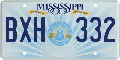 MS license plate BXH332