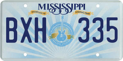 MS license plate BXH335