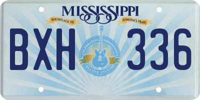 MS license plate BXH336