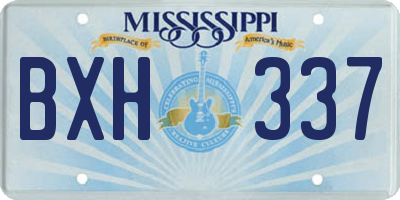 MS license plate BXH337