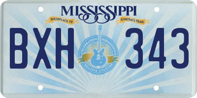 MS license plate BXH343