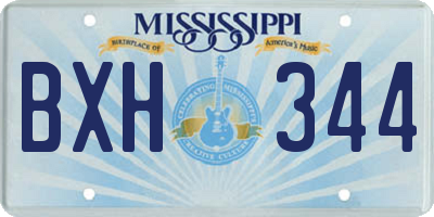 MS license plate BXH344