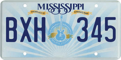 MS license plate BXH345