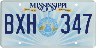 MS license plate BXH347