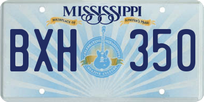 MS license plate BXH350