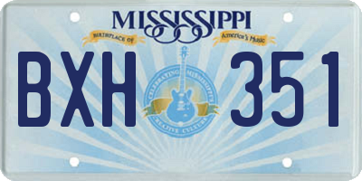 MS license plate BXH351