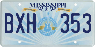 MS license plate BXH353