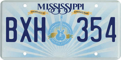 MS license plate BXH354