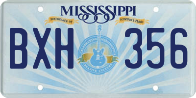 MS license plate BXH356