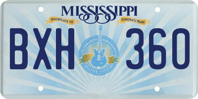 MS license plate BXH360