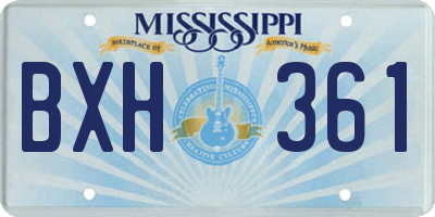 MS license plate BXH361