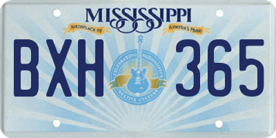 MS license plate BXH365
