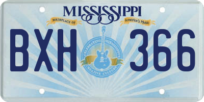 MS license plate BXH366