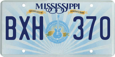 MS license plate BXH370