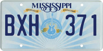 MS license plate BXH371