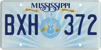 MS license plate BXH372