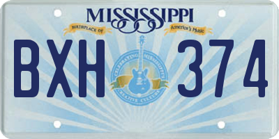 MS license plate BXH374