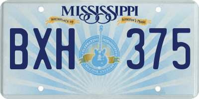 MS license plate BXH375