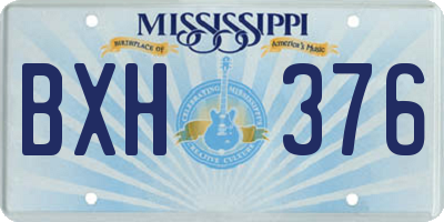 MS license plate BXH376