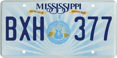 MS license plate BXH377