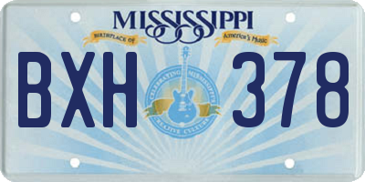 MS license plate BXH378