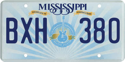 MS license plate BXH380