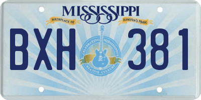 MS license plate BXH381