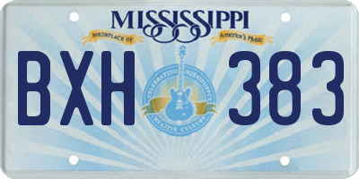 MS license plate BXH383