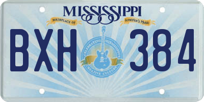 MS license plate BXH384