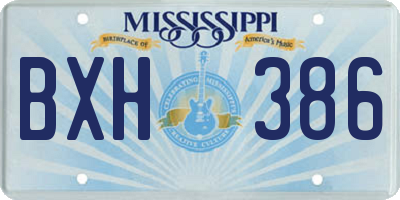 MS license plate BXH386