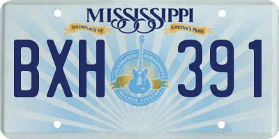 MS license plate BXH391