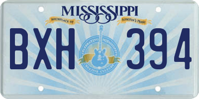 MS license plate BXH394